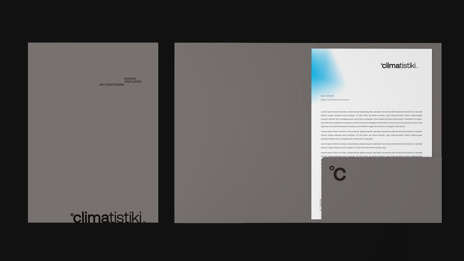 Folder visual identity Climatistiki — design by pecora nera design studio