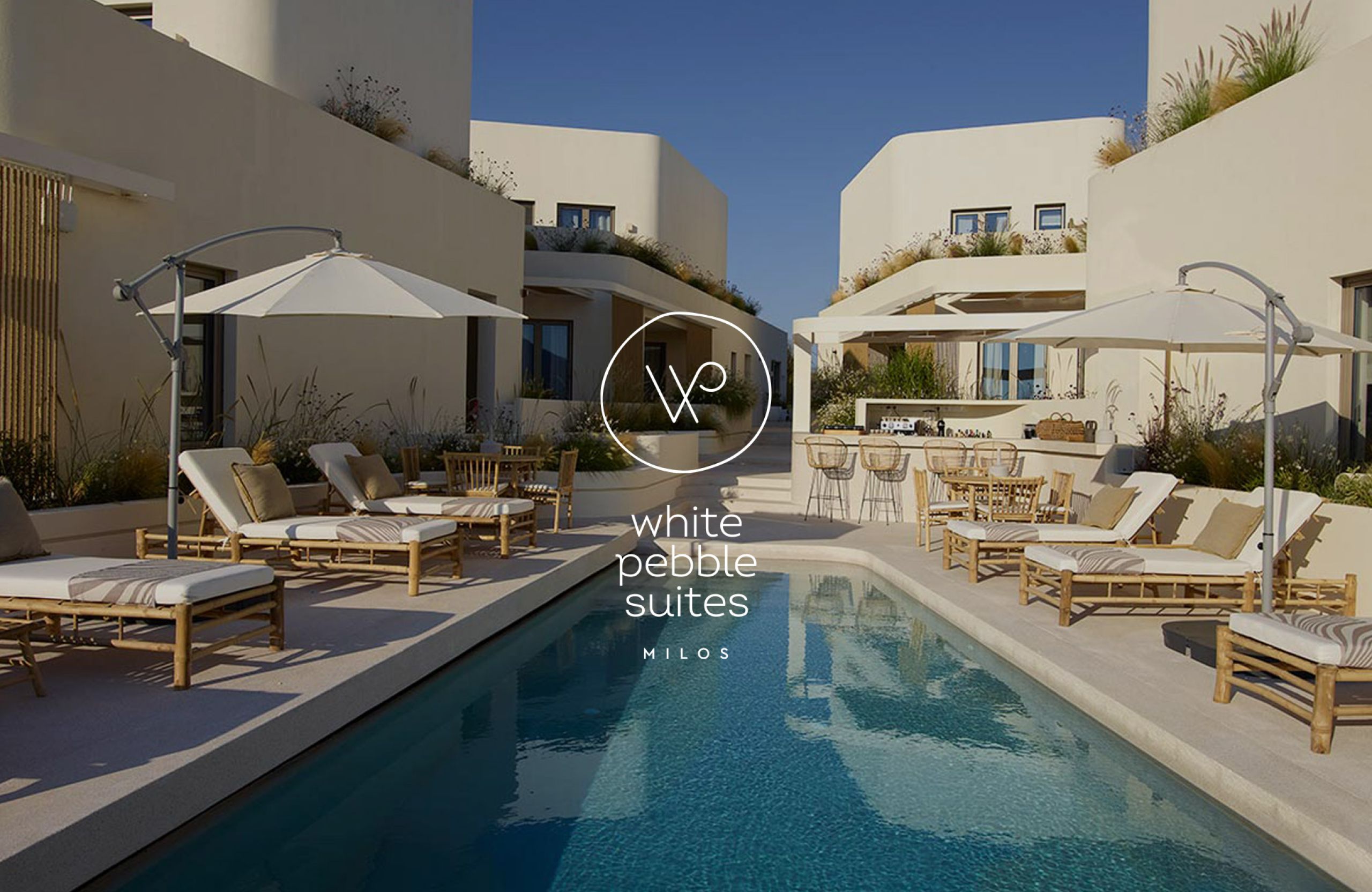 White Pebble Suites logo design branding web design
