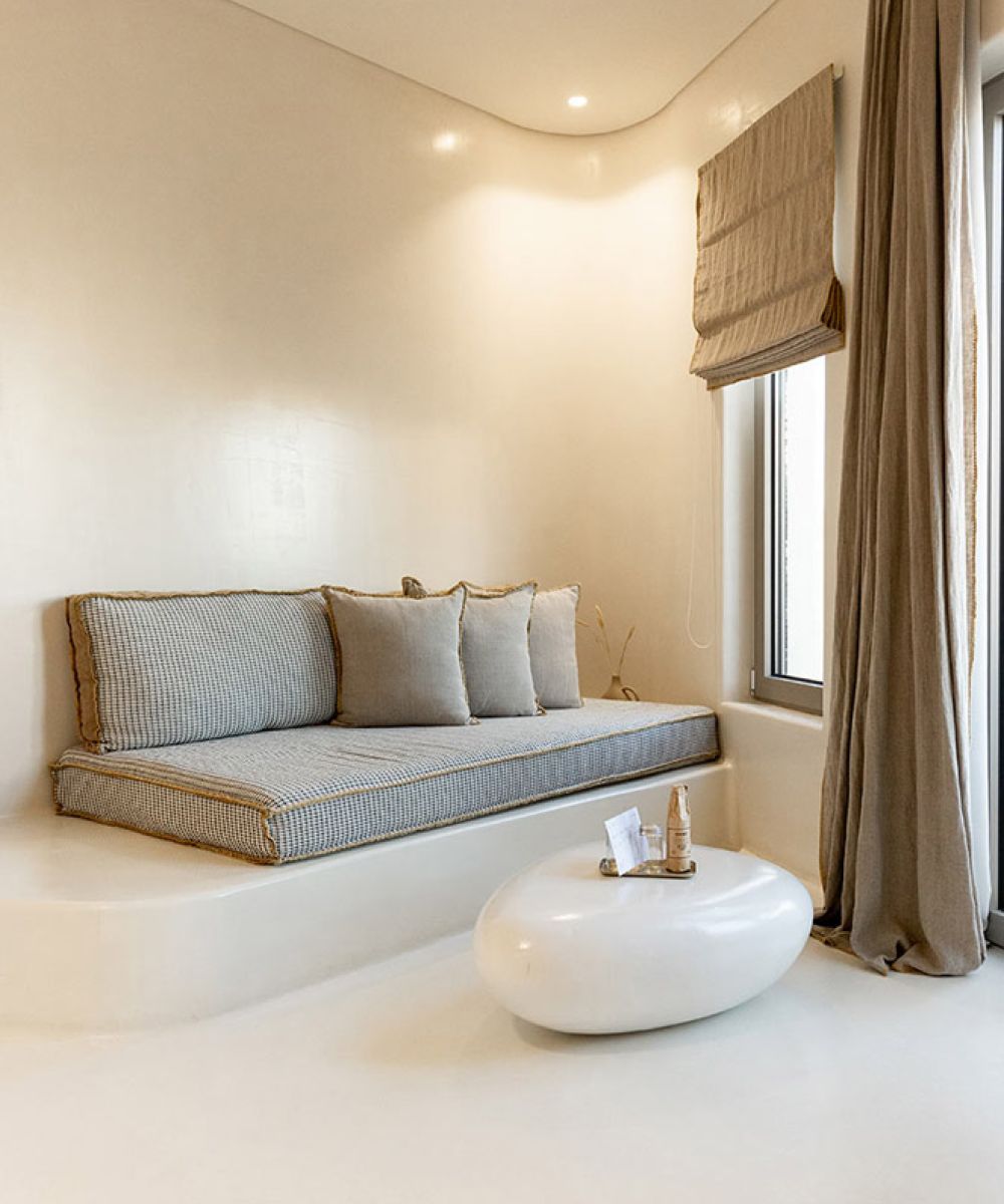 White Pebble Suites logo design branding web design room interior