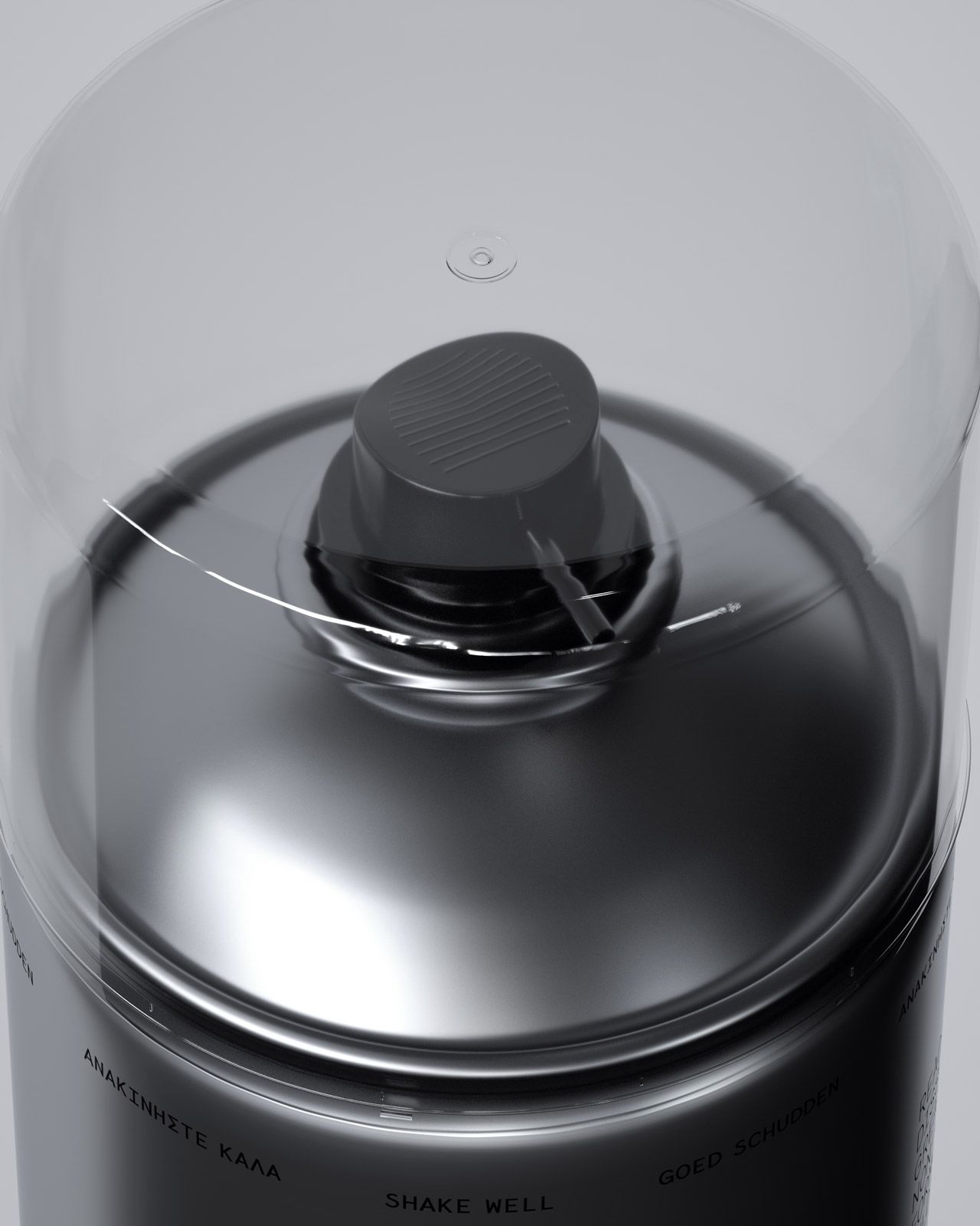 Close-up of the TORC spray cap — packaging design by pecora nera design studio