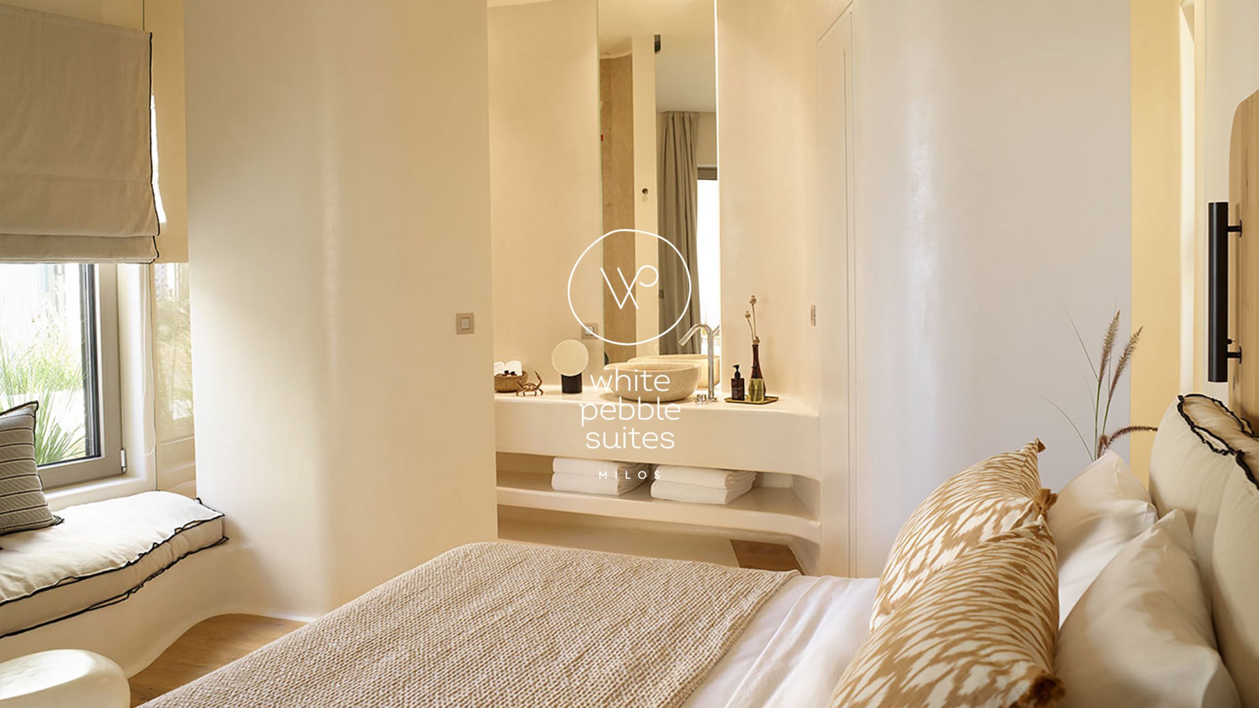 White Pebble Suites logo design branding web design